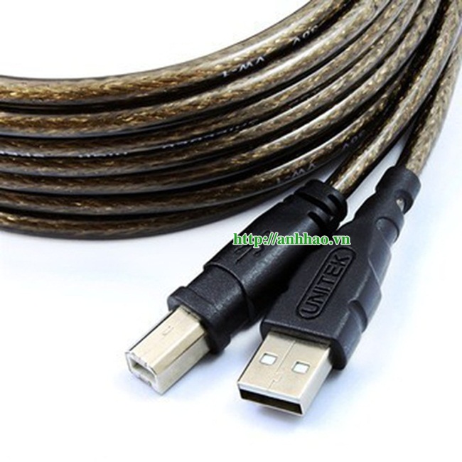 Cáp máy in USB 10M Unitek Y-C431 có cục chống nhiễu